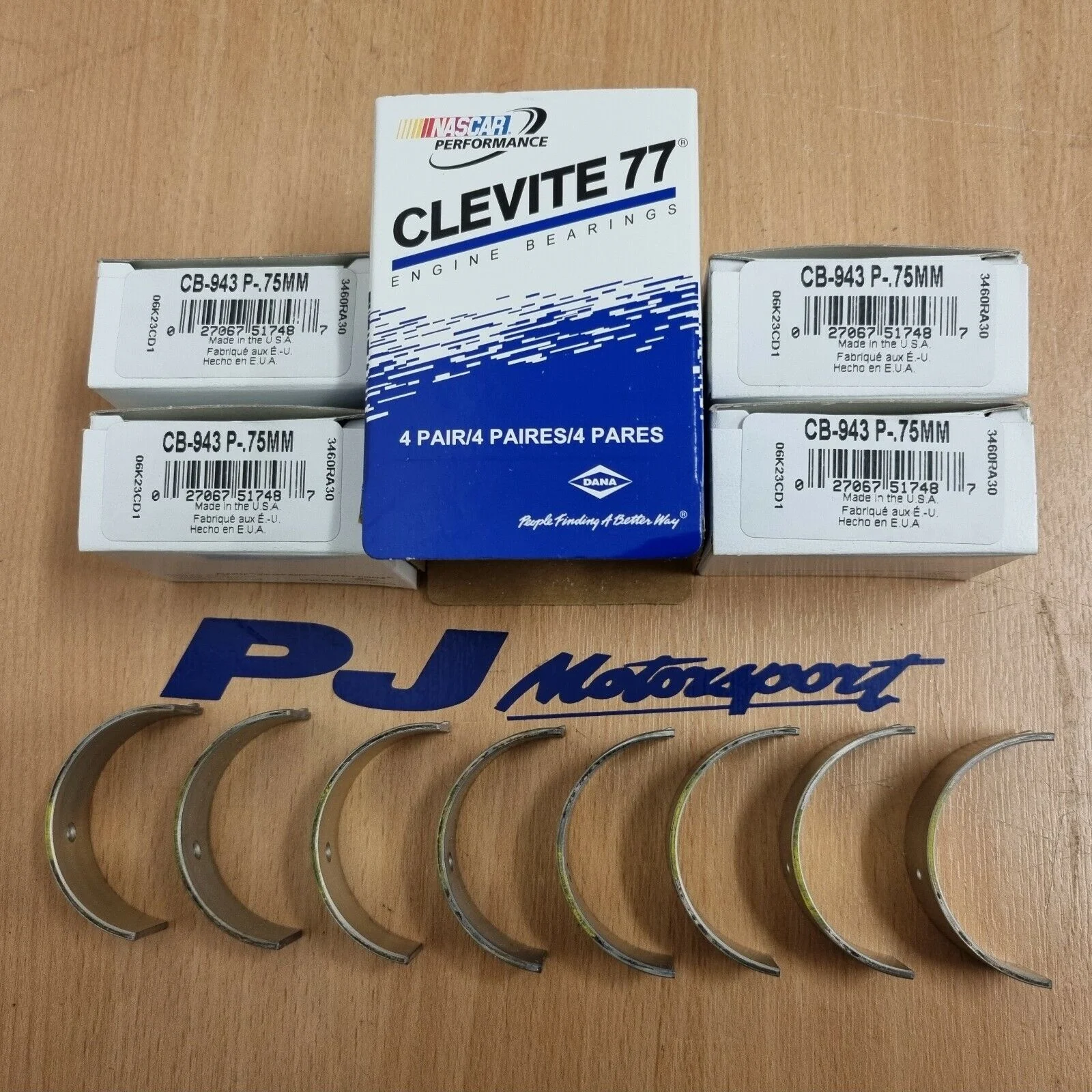 Clevite Cosworth yb & pinto big end bearing set +0.75mm