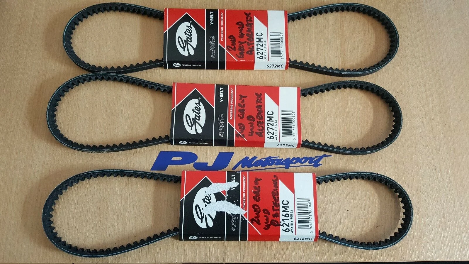 Gates Cosworth 2wd & early 4x4 alternator & power steering belt set