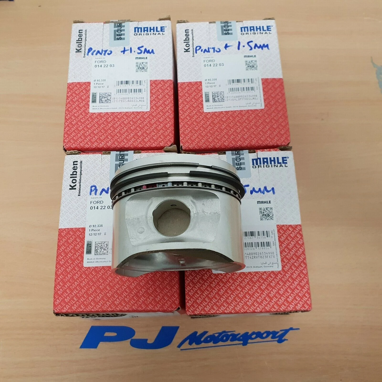 Mahle Ford pinto sohc piston set (4) +1.5mm oversize inc rings & pins