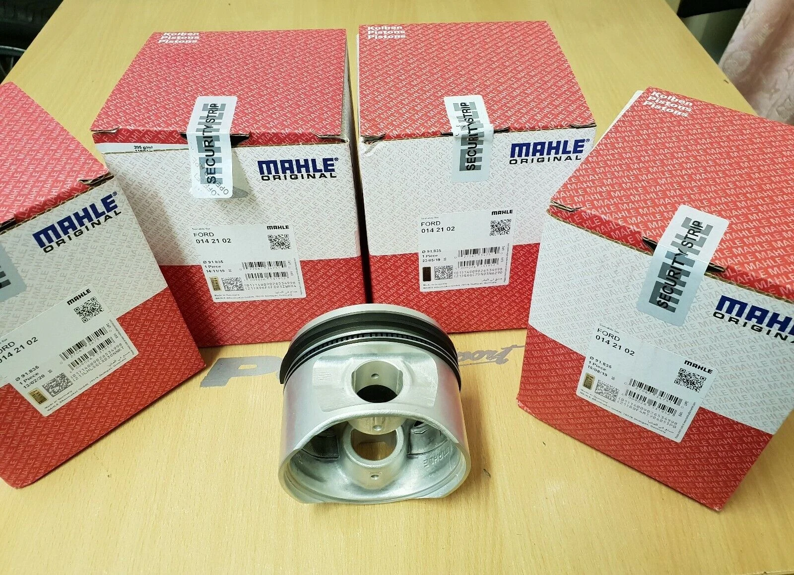 Mahle Ford pinto sohc piston set (4) +1.00mm oversize high comp inc rings & pins