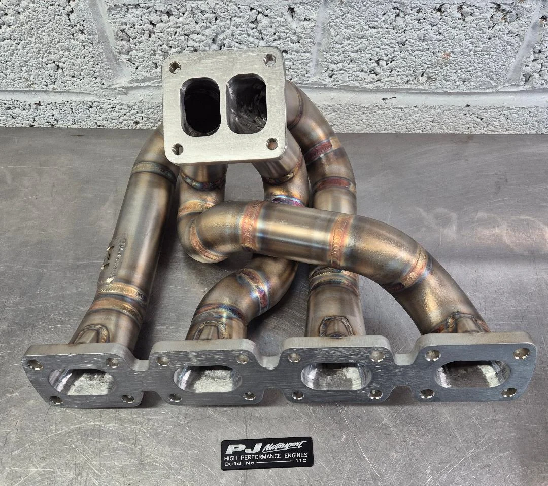 COSWORTH YB BORG WARNER EFR TUBULAR EXHAUST MANIFOLD WITH T4 FLANGE BY EL FABS